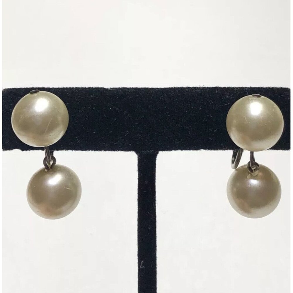 Richelieu Faux Pearl Dangle Double Pearl Vintage … - image 2